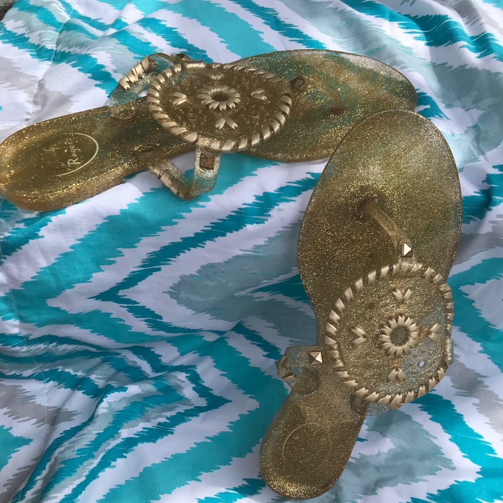 Jack Roger’s Gold Sparkle Georgica Sandals